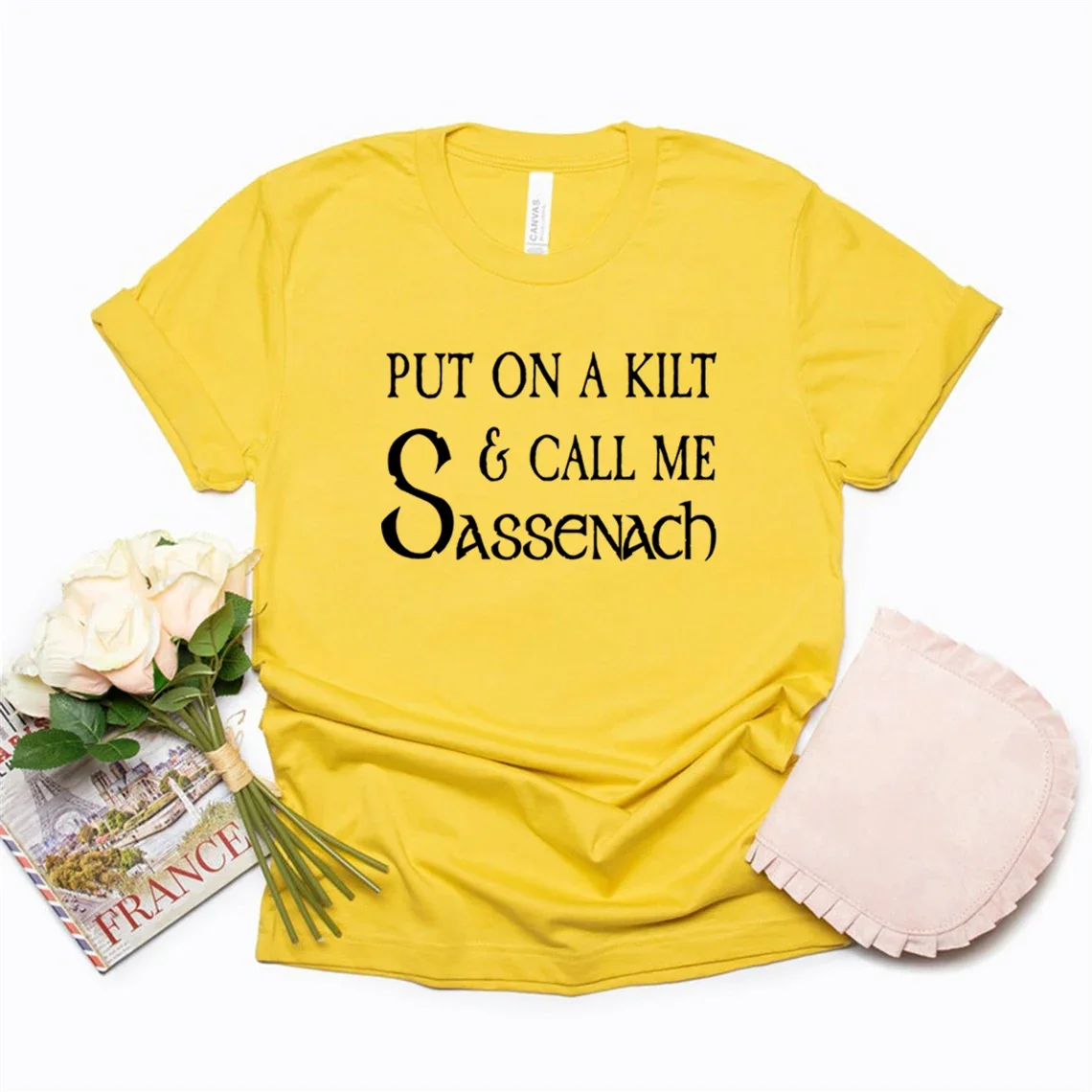 Outlander Book Series T Shirt Put on A Kilt and Call Me Sassenach T Shirt Jamie Fraser Tees Women Short Sleeve Tee Casual Tops