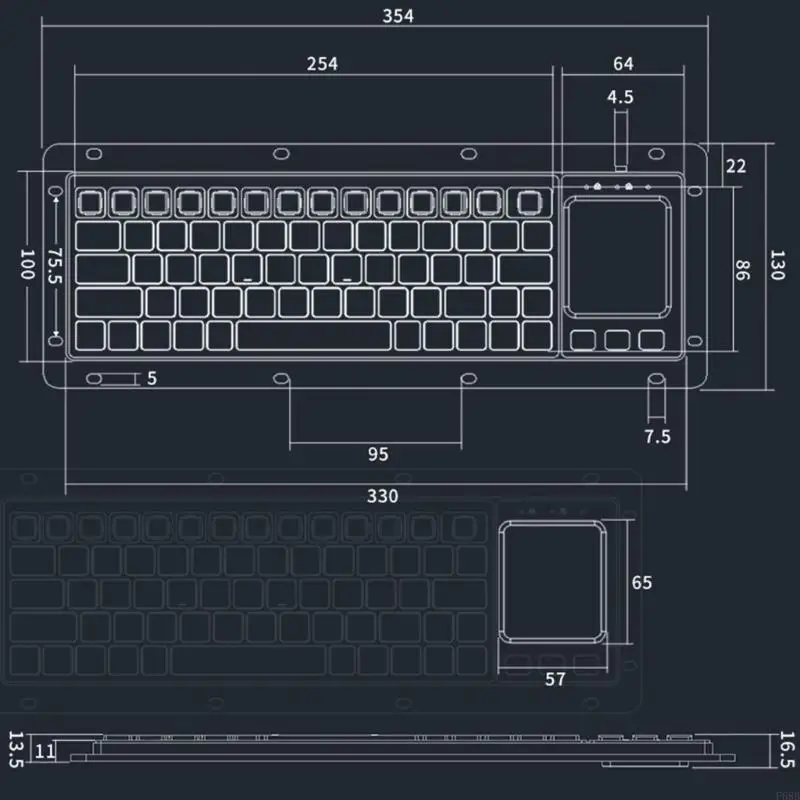 Keyboard Industri F68B USB Sentuhan Ruang Dewan Kontrol Industri Kontrol Touchpads Untuk Panel dan Kontrol