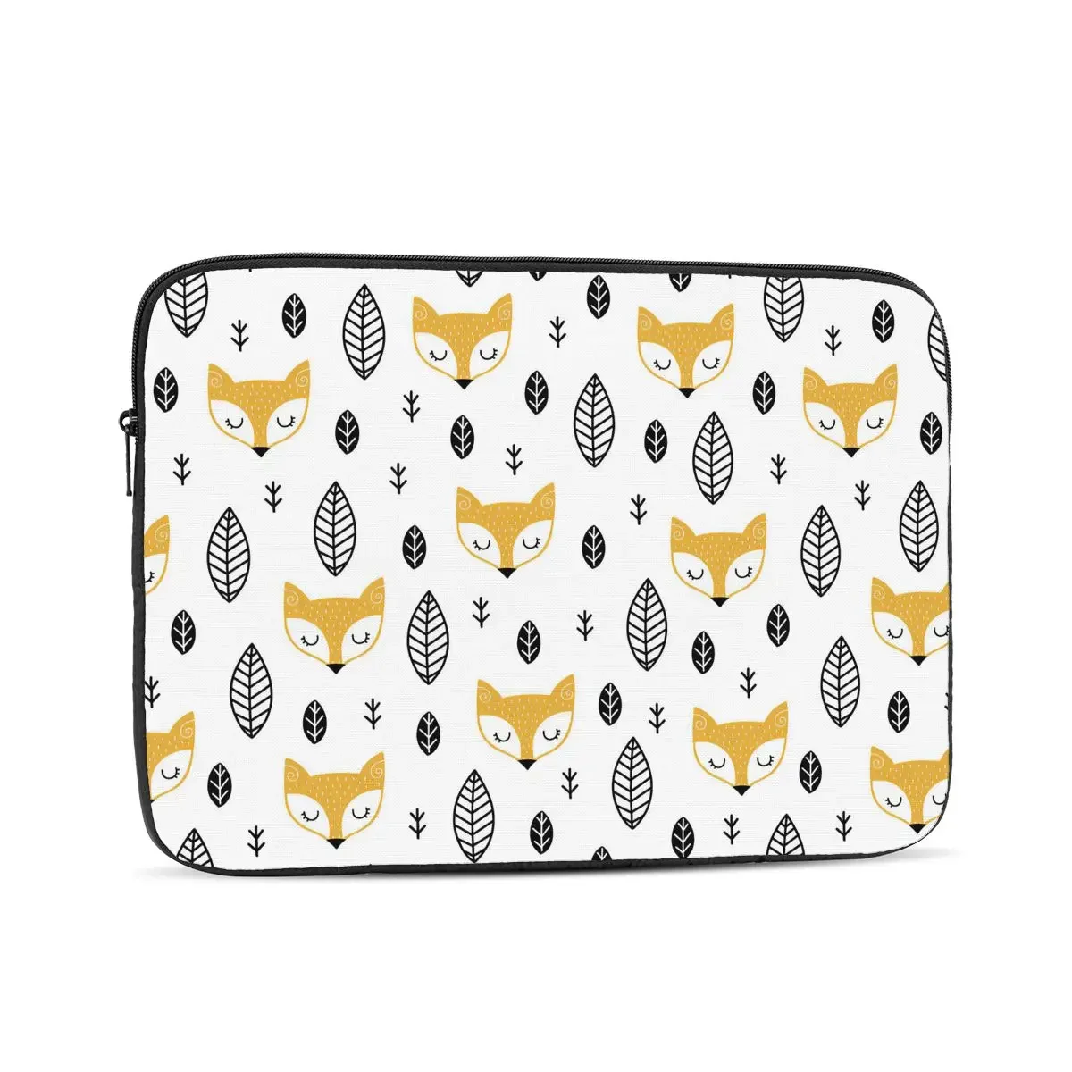 Hand Drawn Cute Fox And Leaves Pattern Computer ipad Laptop Cover Case17 15 13 12 10 Inch Laptop Sleeve Bag Portable Cover