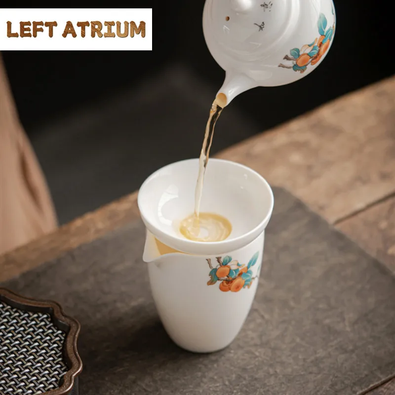 Chinese Retro Ceramic Tea Strainer Handmade White Porcelain Tea Filter Household Beauty Tea Water Separation Teaware Accessorie