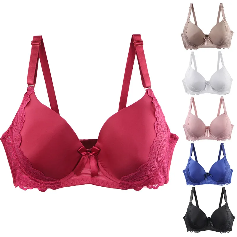 Factory direct sales cross-border exclusive large-size underwear comfortable and sexy French lace bra pure glossy bra