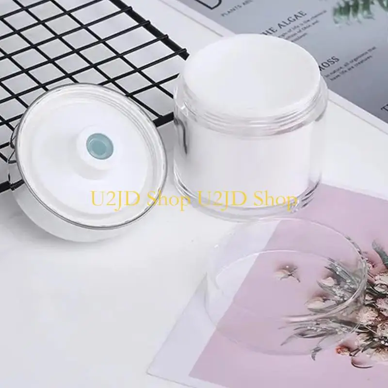 U2JD 15G 30G 50G مستحضرات التجميل جرة أكريليك كريم قابلة لإعادة تعبئة الفراغات الزجاجة مكبس النمط القوارير حاوية مستحضرات بلا