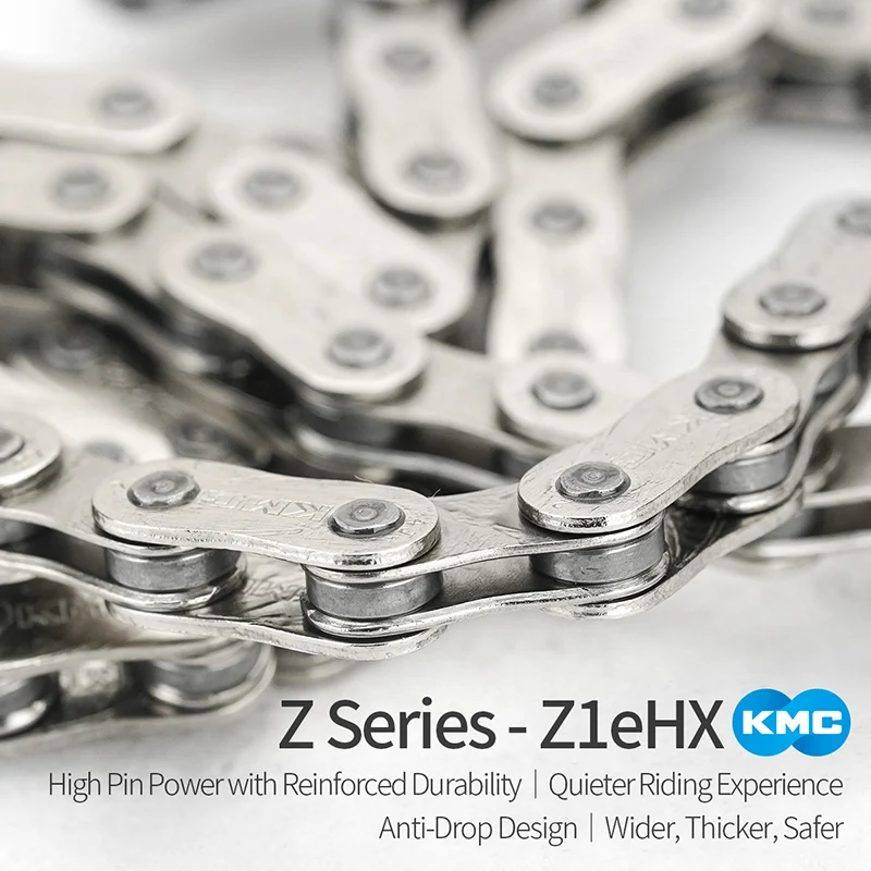 KMC bicycle chain single speed K1/K1SL/Z1eHX/S1/HL1 Series 1/2"x1/8" 3/32"112links for BMX/Dirt Jump/Fixed Gear/Track/Bike Trial view 6