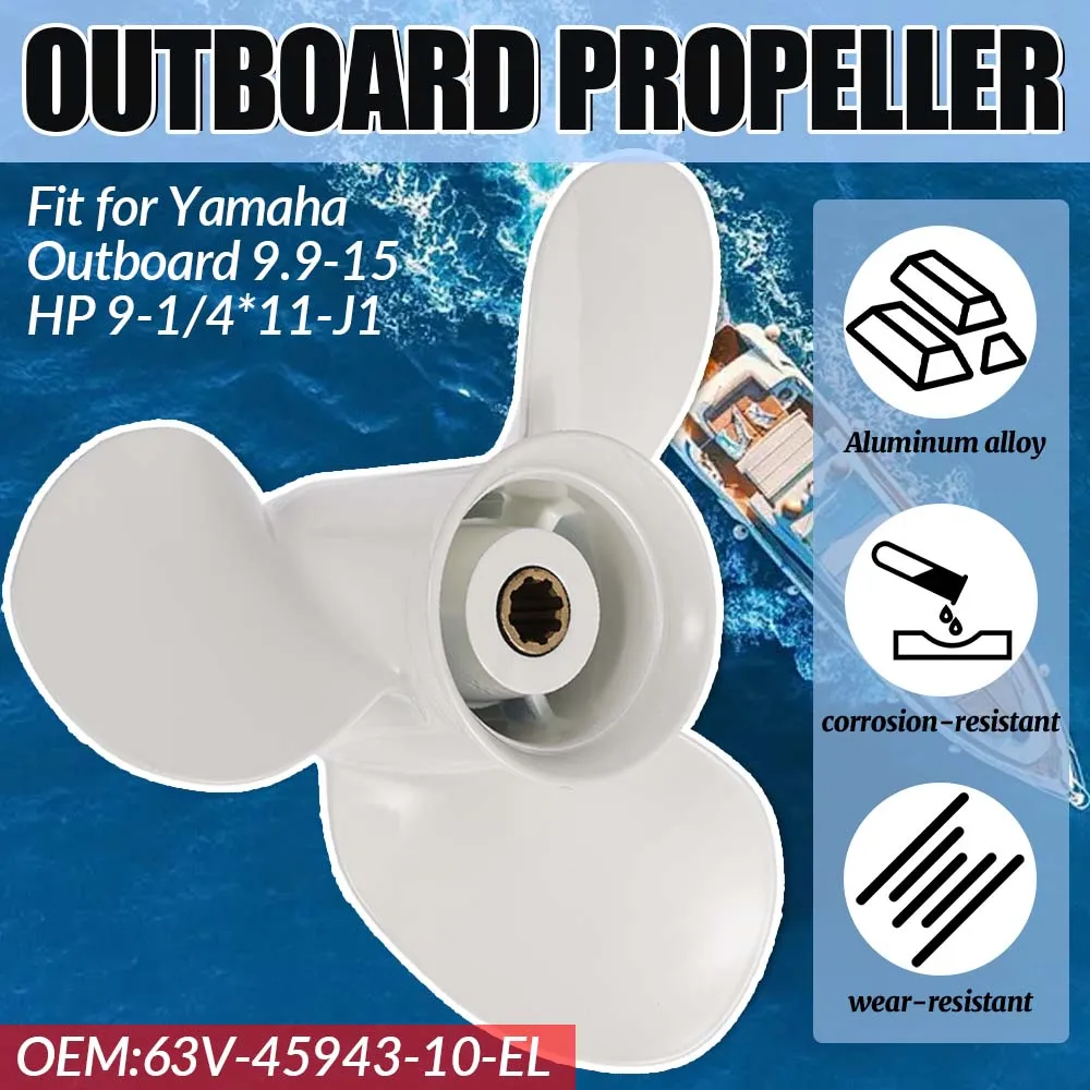 

Алюминиевый подвесной гребной винт 9-1/4 x 11 для Yamaha 9.9-15 л.с. | OEM 63V-45943-10-EL | Морские запасные пропеллеры и комплектующие