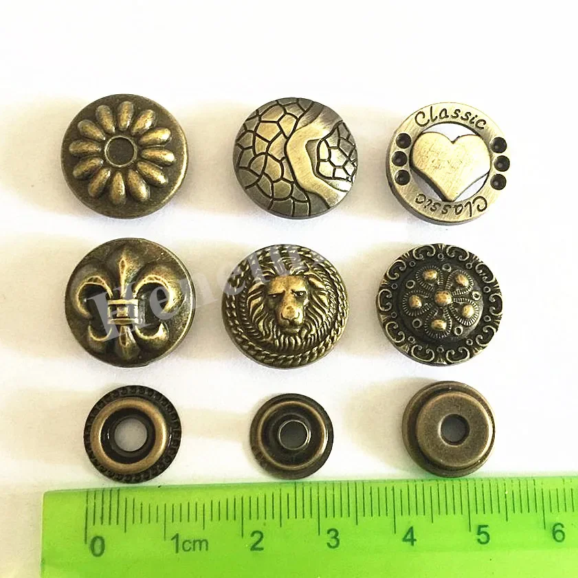 5 Sets/lot 17mm Good Quality 201 Buttons Metal Snap Fastener Press Stud Buttons Poppers Leather for Coats Craft Jeans Button