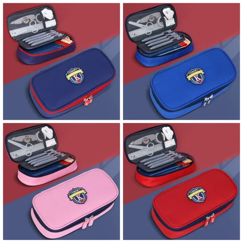 صندوق أدوات مكتبية على طراز إنجلترا حقيبة أقلام رصاص لتخزين سطح المكتب حامل أدوات مكتبية سعة كبيرة حقيبة أقلام رصاص مقاومة للماء أكسفورد