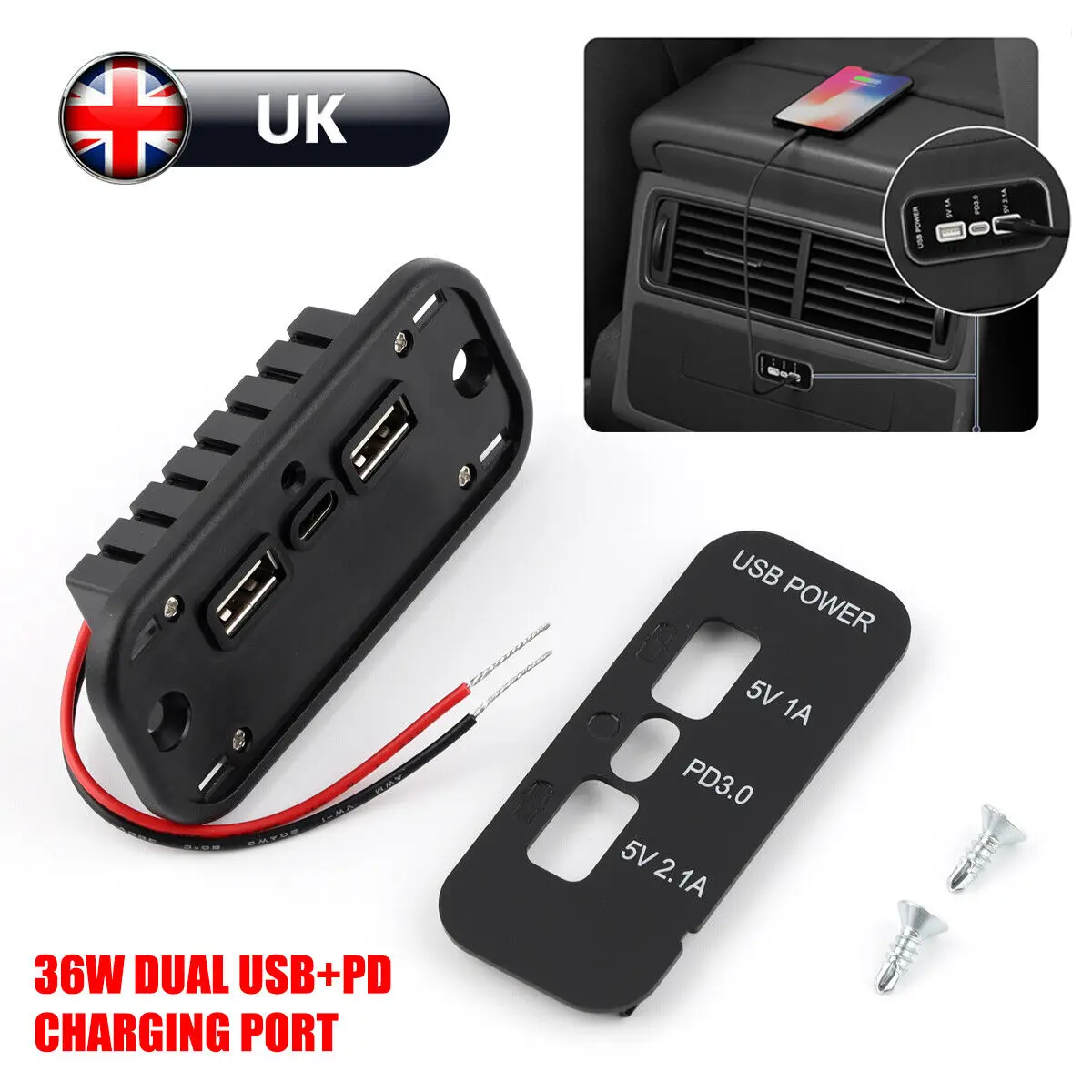 Adaptador de cargador para manillar de motocicleta, USB Dual de 12V-24V, toma de corriente impermeable para accesorios Samsung Huawei