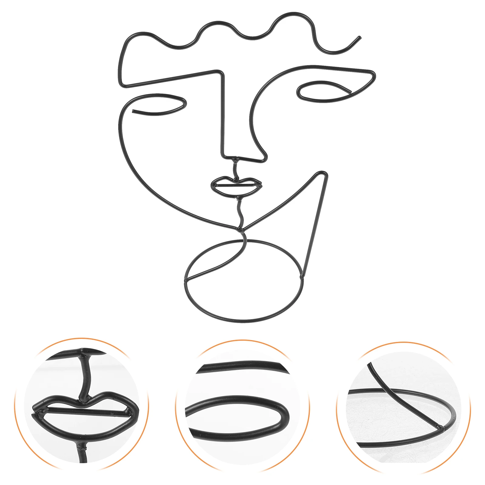 Nordic Abstract Iron Artist Face Desktop Metal Black Large Size Sieraden ganizer Rack Earring Display Home Storage Solution