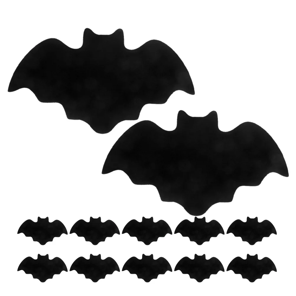 

16Pcs Felt Bat Placemats Halloween Black Gothic Table Mat for Dining Party Decorations Multifunctional Spider Web Placemats