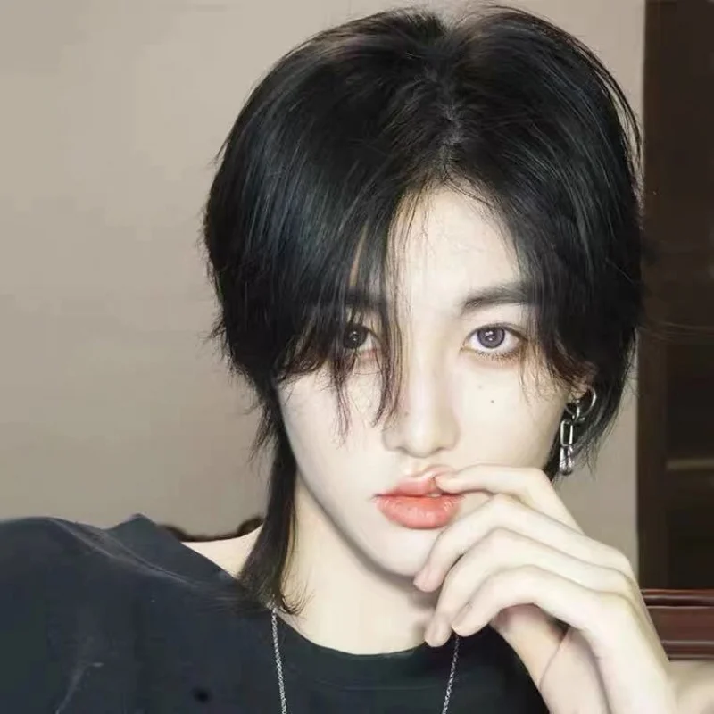 

Парик в стиле интернет-знаменитостей для мужчин, «волчий хвост», унисекс, для выступлений на сцене, корейская версия, парик-маллет