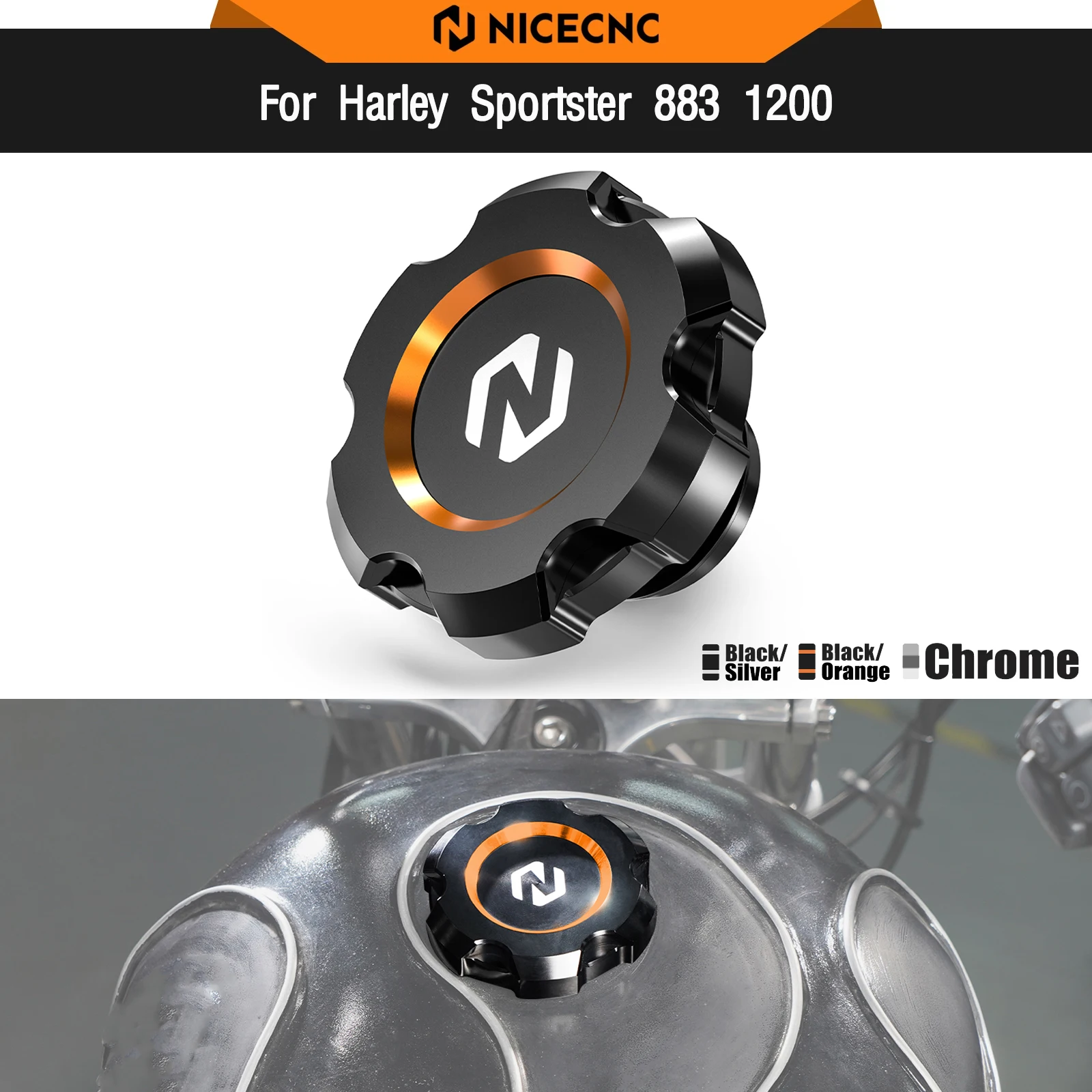 

For Harley Sportster 883 Low XL883L 2005-2009 Fuel Tank Cover Cap Sportster 1200 XL1200C Iron 1200 XL1200NS Iron 883 XL883N