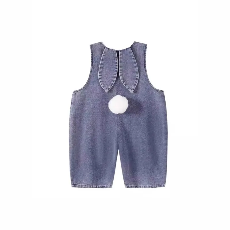 Spring Autumn Children Clothing Pants Suspender Denim Shorts Baby Suspender Denim Jumpsuit Boys Girls Kids Fashion Cartoon Pants view 2