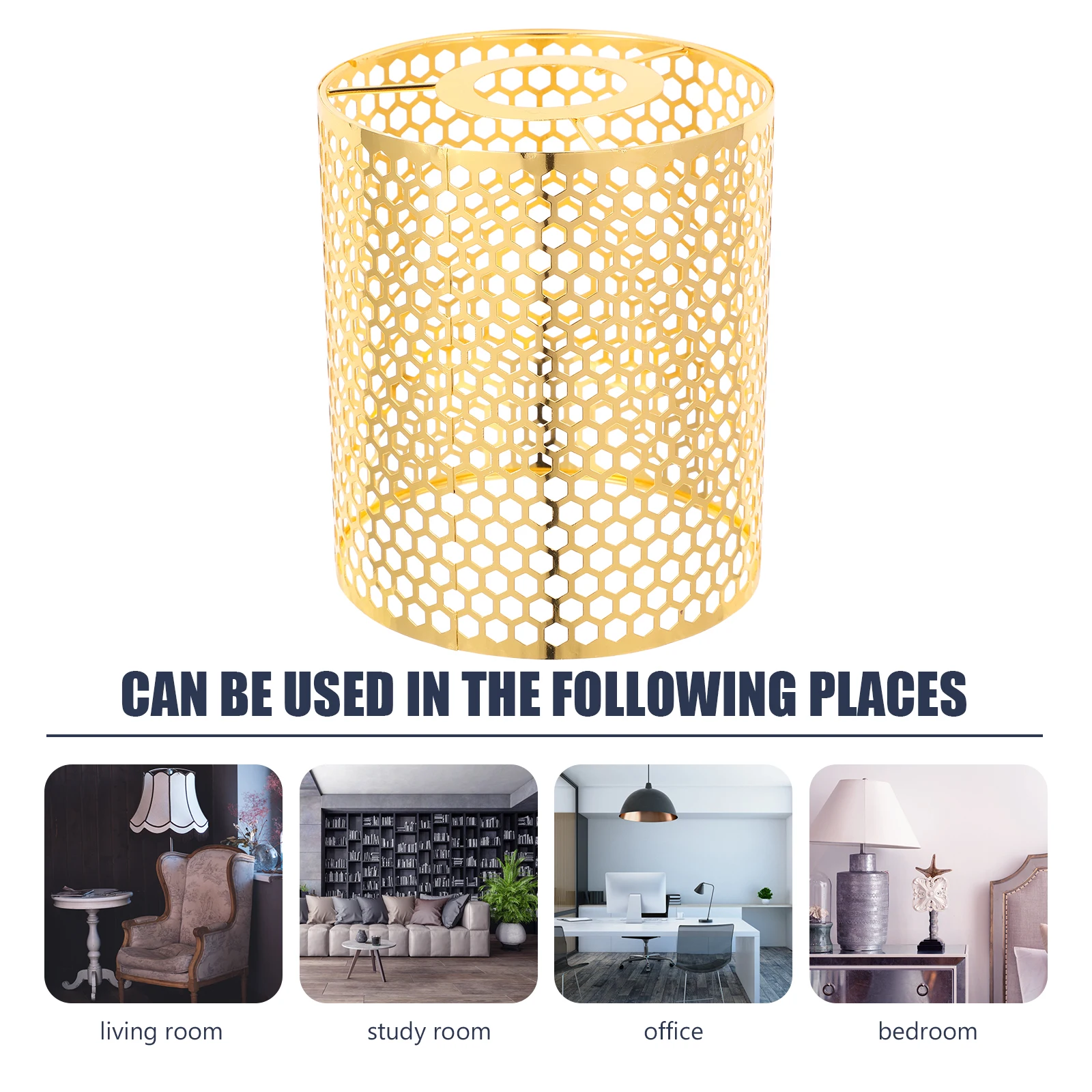 

Iron Lamp Shade 120x140 Golden Modern Hollow Pattern Pendant Light Cover Drum Lampshades for Table Floor Bars Hallways
