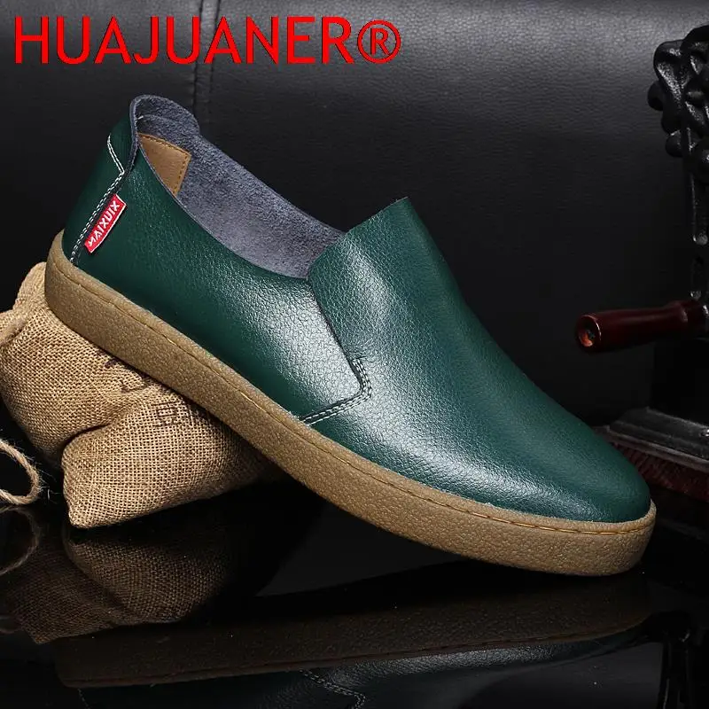 Mocasines de diseño minimalista para hombre, zapatos clásicos de cuero genuino suave, transpirables, sin cordones, hechos a mano