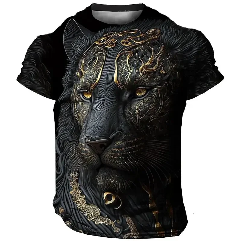 T-shirt da uomo oversize giornaliera 3D Lion Print Tees top Summer Casual Animal Pattern Streetwear New Fashion Street Men abbigliamento