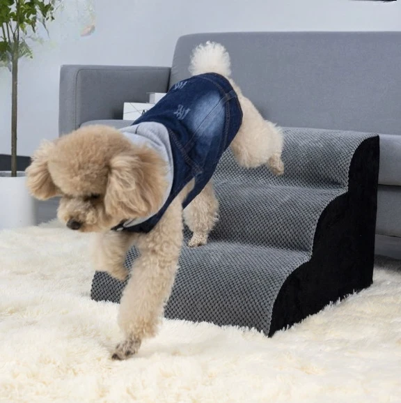 Dog Sofa Stairs Up and Down Bed Non-slip Ladder Small Dog Elderly Dog Pet Slope Foot Pad Removable and Washable Steps