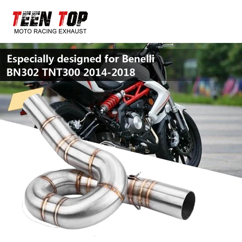 

Для Benelli TNT300 BN302 труба среднего звена 2014-2018 BN302 выхлопная труба мотоцикла Escape Moto средняя соединительная трубка подходит для локтя 51 мм