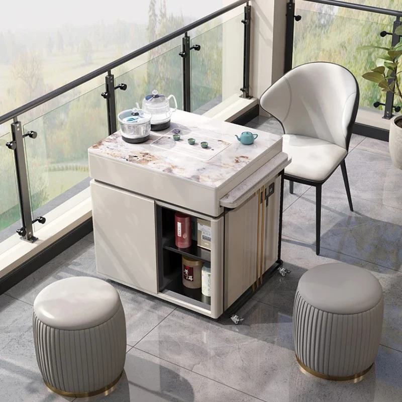 Mobile Tea Table Tea Cabinet Side Table Scaling Home Balcony Small Tea Trolley