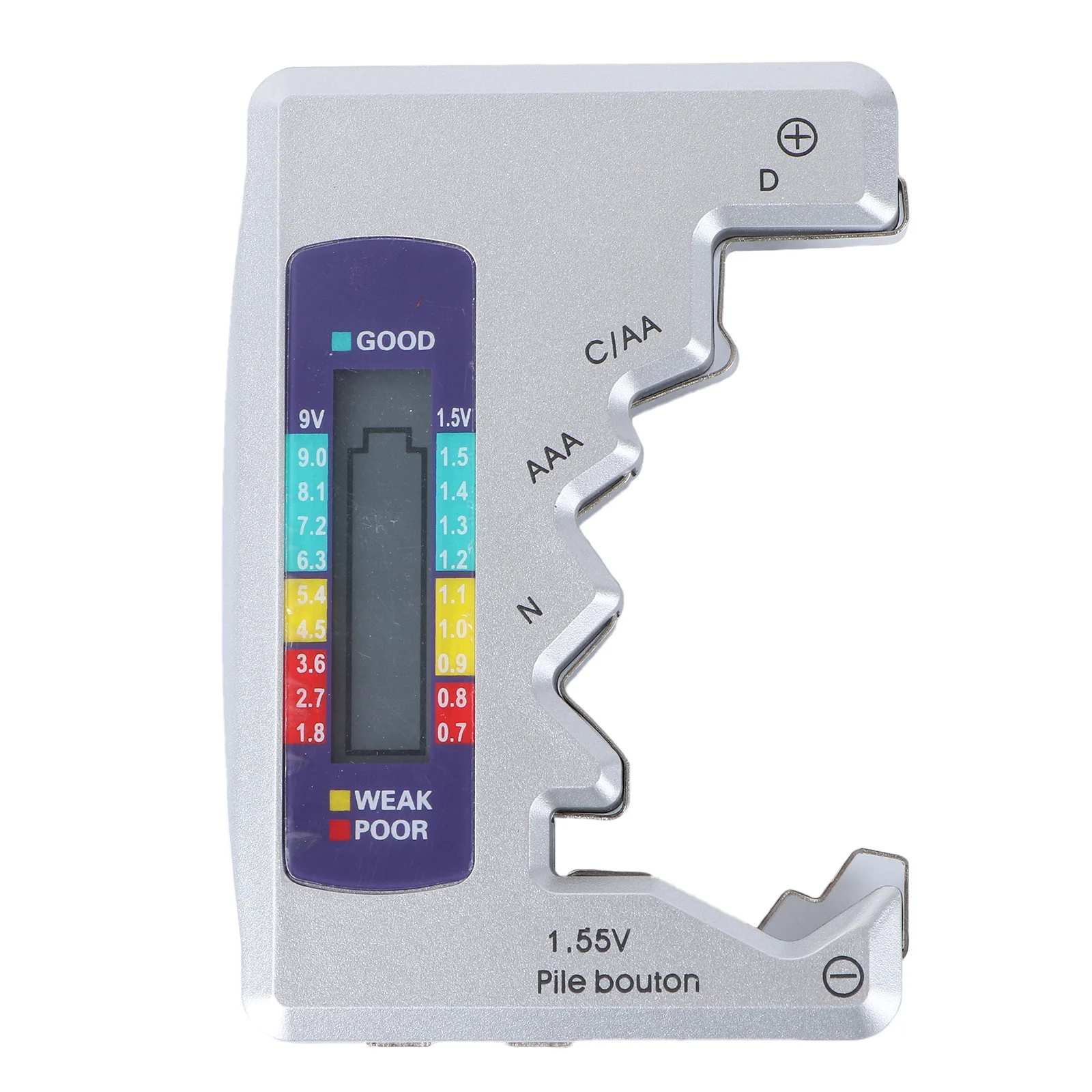 

Tester Portable Voltage Meter for 9V Aa Aaa Button Cell Power Checker with Color Coded Display Digital Volt