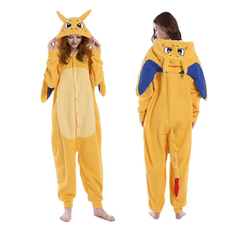 

Women Onesie Charizard Cartoon Kigurumi Pajamas Cosplay Costume Adult Fleece Homewear Funny One Piece Pyjama Sleepwear Jumpsuit
