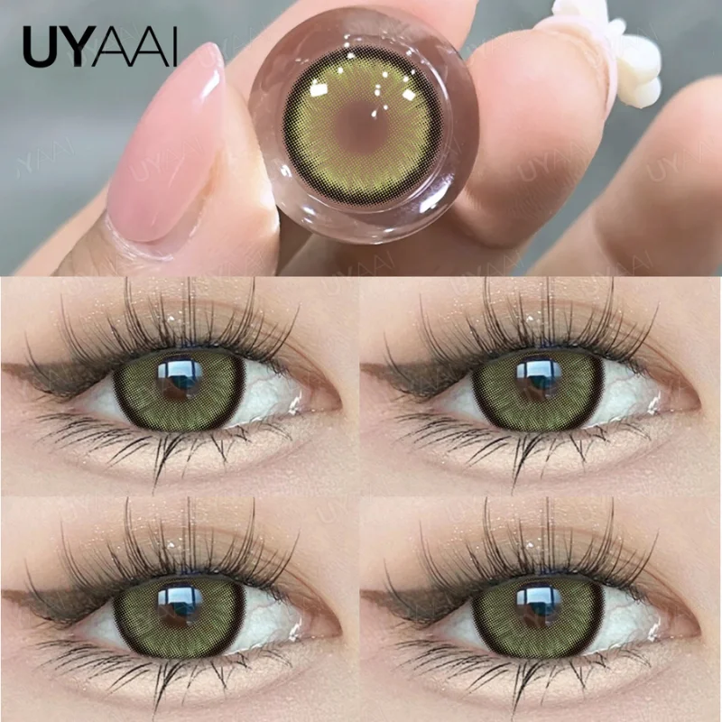 UYAAI Color Contact Lenses with Diopters Cosplay Colored Lenses Anime Myopia Color Lens Eyes Pink Lenses Graduated Blue Lenses