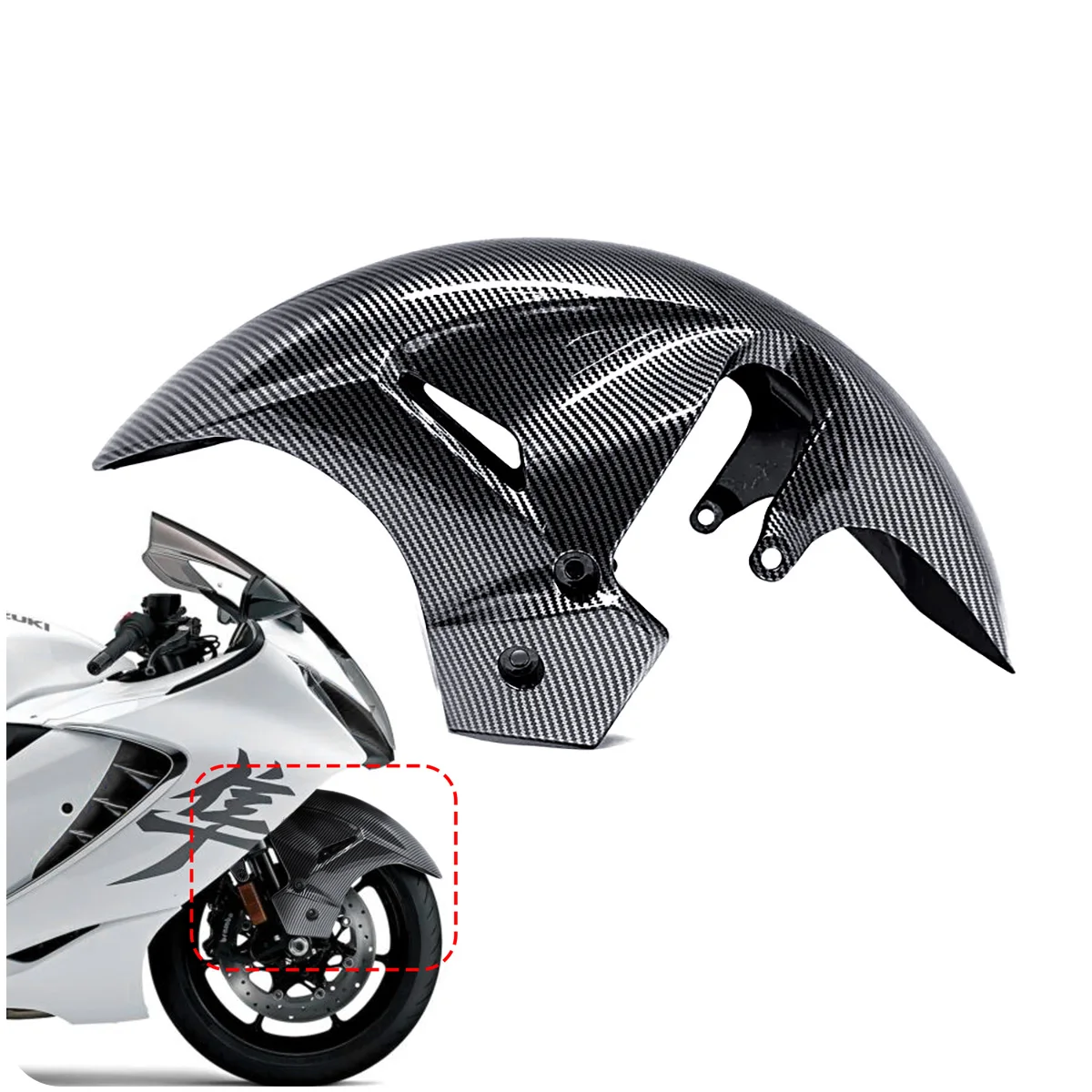 

Carbon Fiber Pattern Front Mudguard Tire Cowling Cover Fairing Fender for suzuki hayabusa gsx 1300 r gsx1300r 2021 - 2024