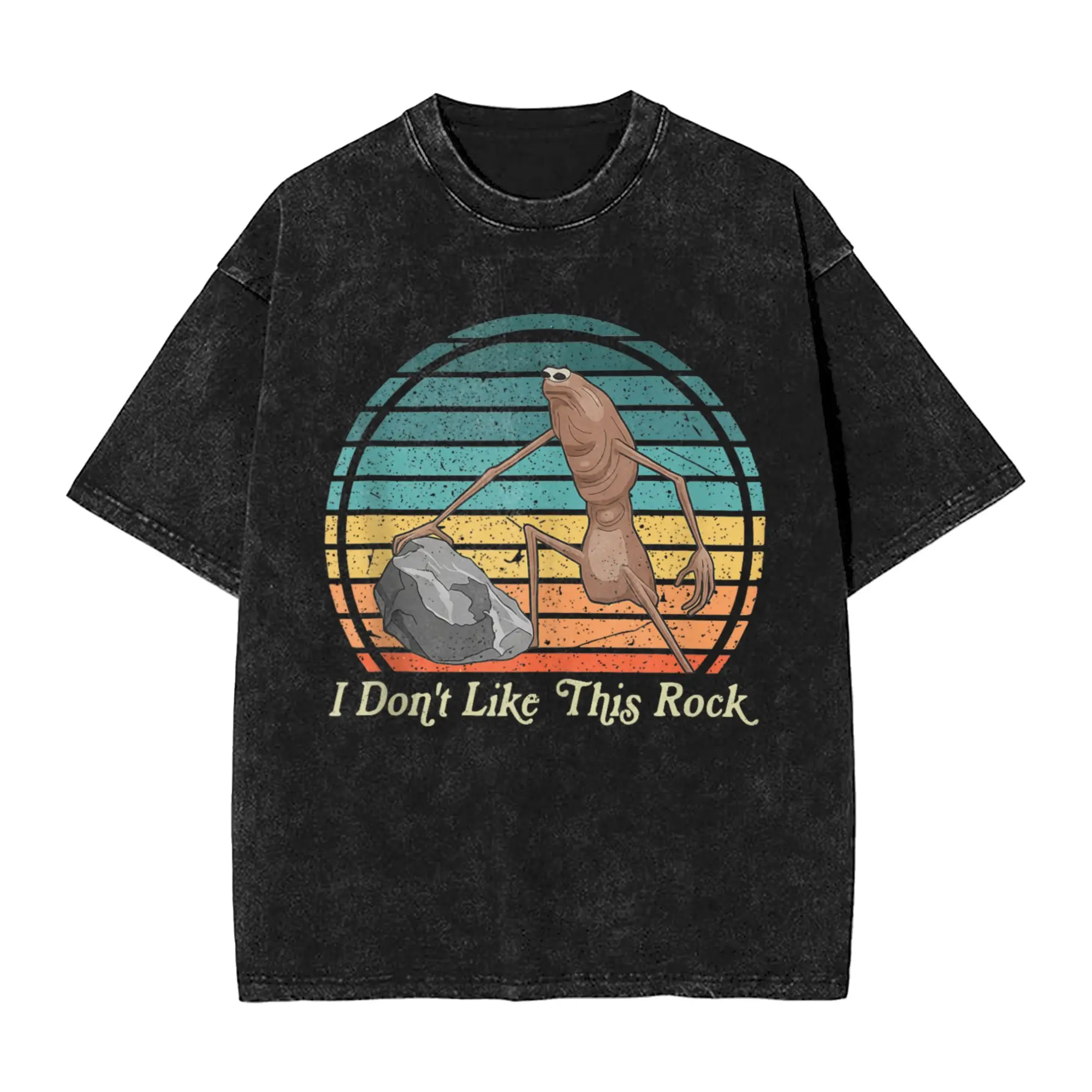 

Retro Marcus The Worm I Don't Like This Rock Washed T Shirt Men Street Cotton T-Shirts Summer O Neck Hippie Tees Loose Clothing