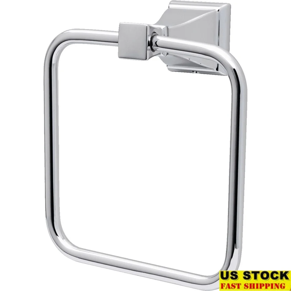 

Прочное хромированное кольцо для полотенец с монтажным оборудованием, устойчивое к ржавчине литье под давлением из цинка, простая установка, аксессуары для ванной комнаты