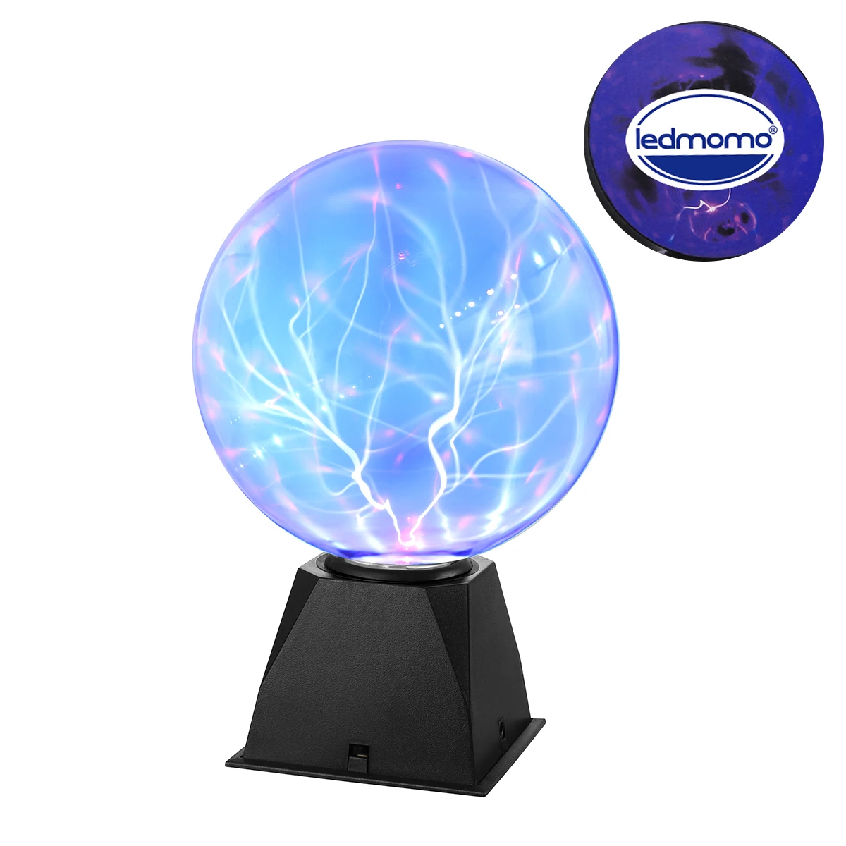 Ledmomo 8 Inch Touch Plasma Ball Lamp Light Globe Novelty Toy For Kids With Eu Plug (Blue Light)