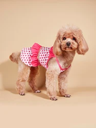 Dog Dress for Small Dogs Cool Costume Polka Dots Puppy with  Doggie Pet Clothes Swimwear Ruffle Apparel for Dogs Cats Spring Sum