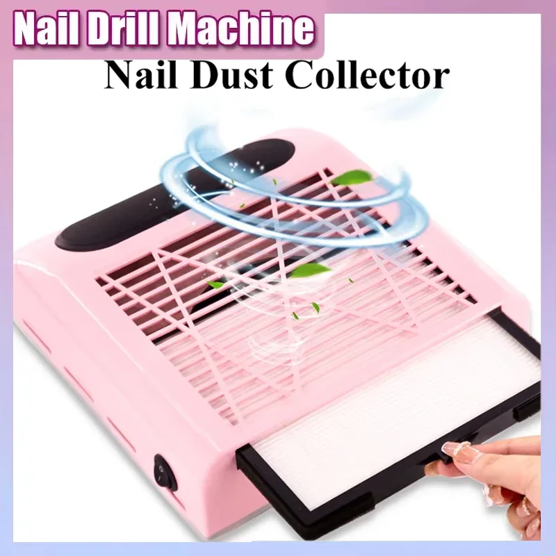 

Strong Power Nail Dust Collector Vacuum Cleaner with Removable Filter Nail Art Manicure Fan Extractor for Nail Salon Tools