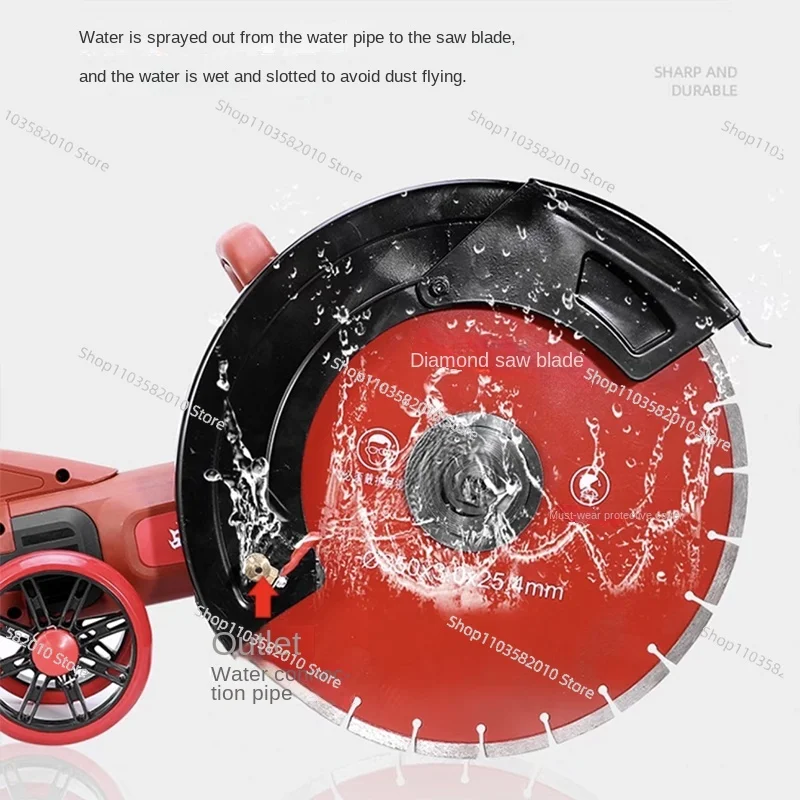 6800W High Power Electric Grooving Machine 130MM Concrete Cutter with Diamond Saw Blade