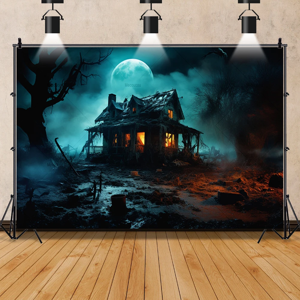 Halloween Party Photography Backdrop Horrible Evil Blood Ghost Shadow Terror Zombie Scene Party Decor Photo Custom Background