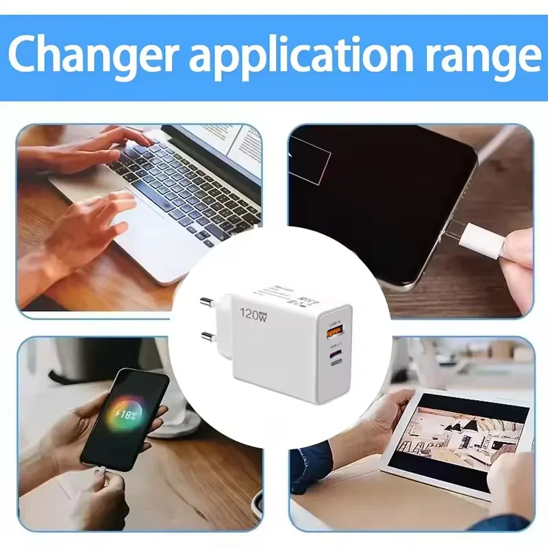 Xiaomi 120w شحن سريع للغاية GaN رئيس فلاش شحن الاتحاد الأوروبي الولايات المتحدة المملكة المتحدة شاحن الهاتف المحمول مناسبة لابل هواوي سامسونج جديد