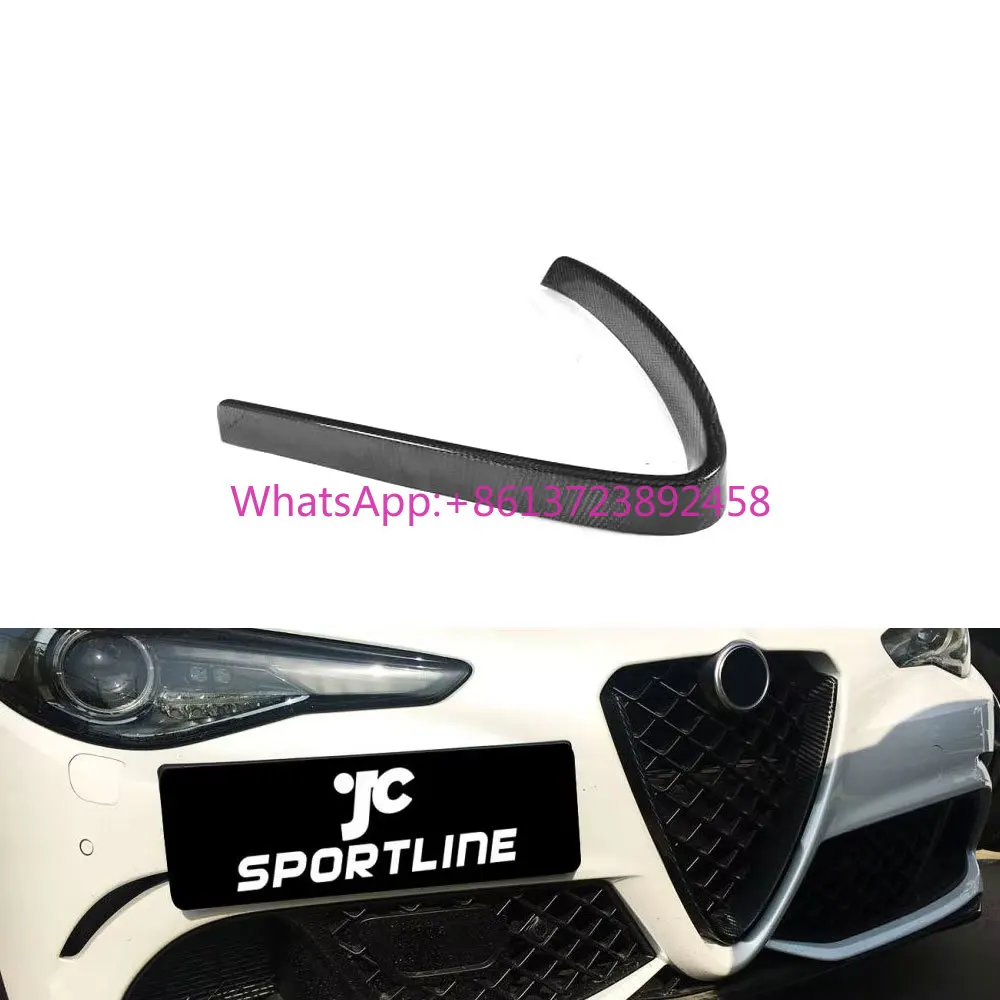 

Carbon Fiber Front Grill Mesh Frame Cover for Alfa Romeo Giulia Sport Quadrifoglio Style Sedan 4-Door 2016-2018