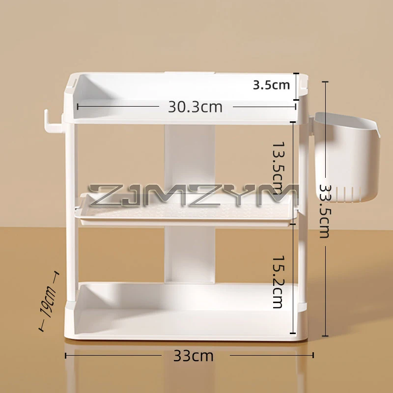 Multi-Function Spice Storage Rack, Desktop Organizer, Tempero Prateleira, Cozinha, Banheiro, Creative Household Item, 3 Camadas