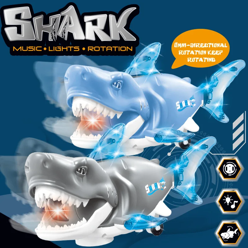 

Electric Universal Shark Swing LED Music Walking Educational Funny Interactive Early Toys For Kids Car Birthday Children Gift