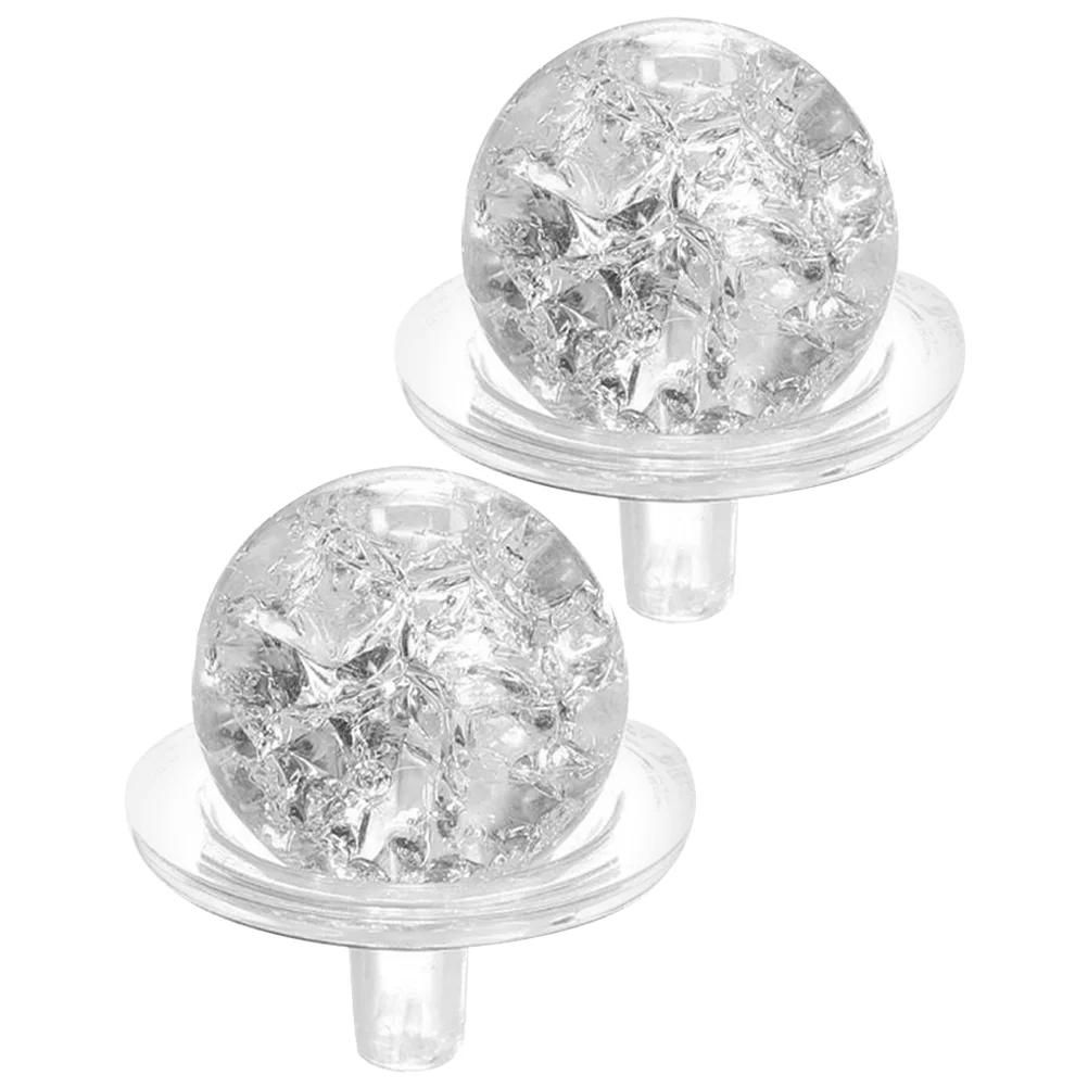 2pcs Cracked Bubble Holder Set 5CM Ice Glass Sphere Decor for Home Office Fish Tank Tabletop Water Fountain Displays