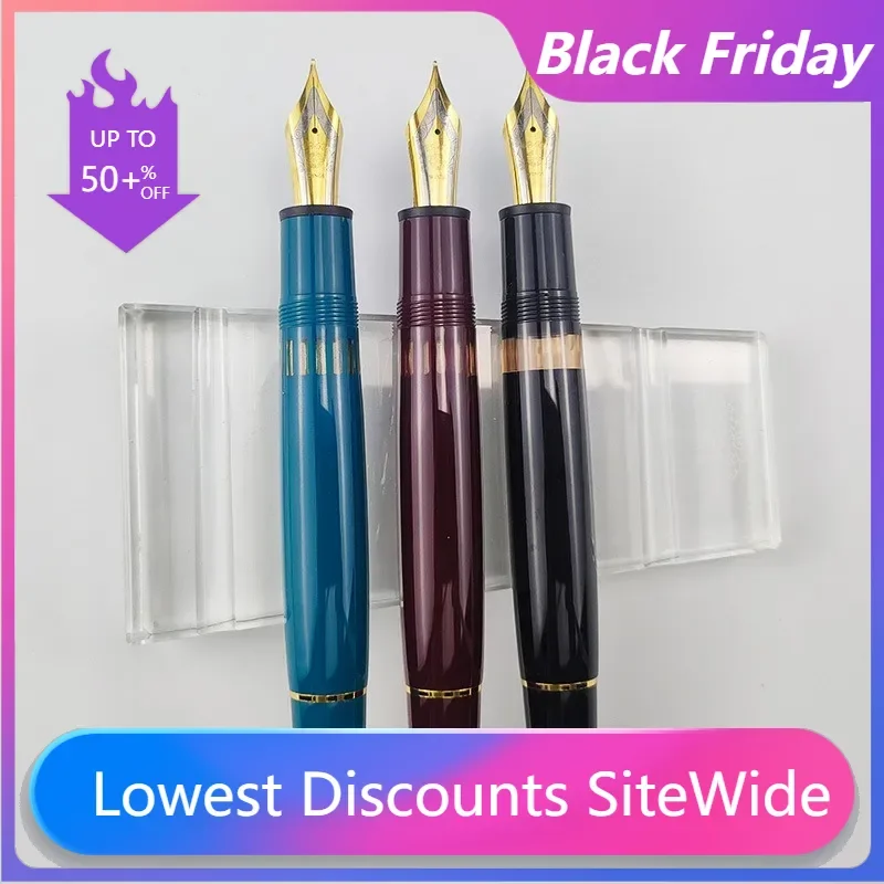 New Resin Fountain Pen Transparent Yongshen 630 NO.8 Big Size Daming Pointed Copper Piston F Nib Ink Pen Office Writing Gift