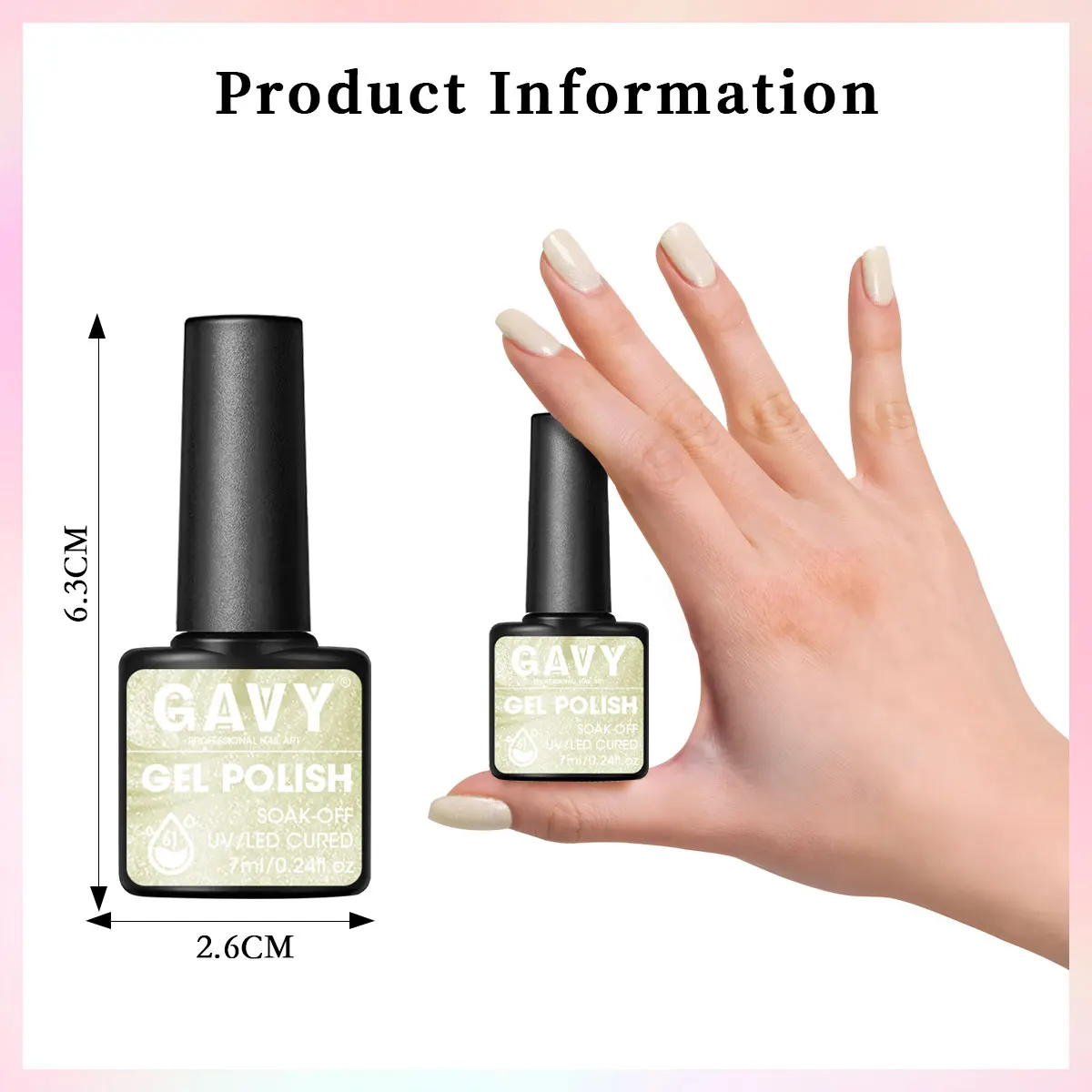 6-color gel nail polish set, removable/LED, suitable for nail salons, DIY at home, gift for ladies, 7 ml - 0.24 fluid ounces