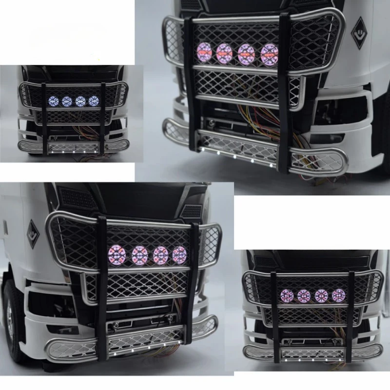 

Stainless Steel Anti-collision Barrier Decorate for 1/14 Tamiya RC Truck Trailer Tipper Scania 770S 56368 56371 Upgrade Parts