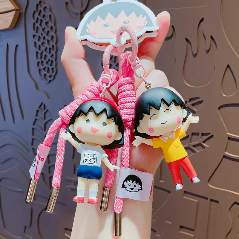 LLavero de coche colgante mochila colgante Chibi Maruko-Chan dibujos animados ocio Anime cadena periférica un regalo de cumpleaños para niñas