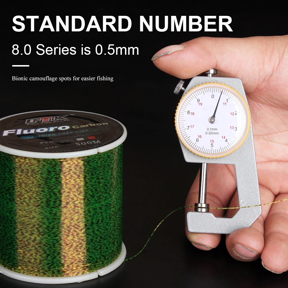 FTK 300/500m Invisible Fishing Line Speckle Fluorocarbon Coating Line 0.14mm-0.50mm 4.13LB-34.32LB Super Strong Spotted Line image 3