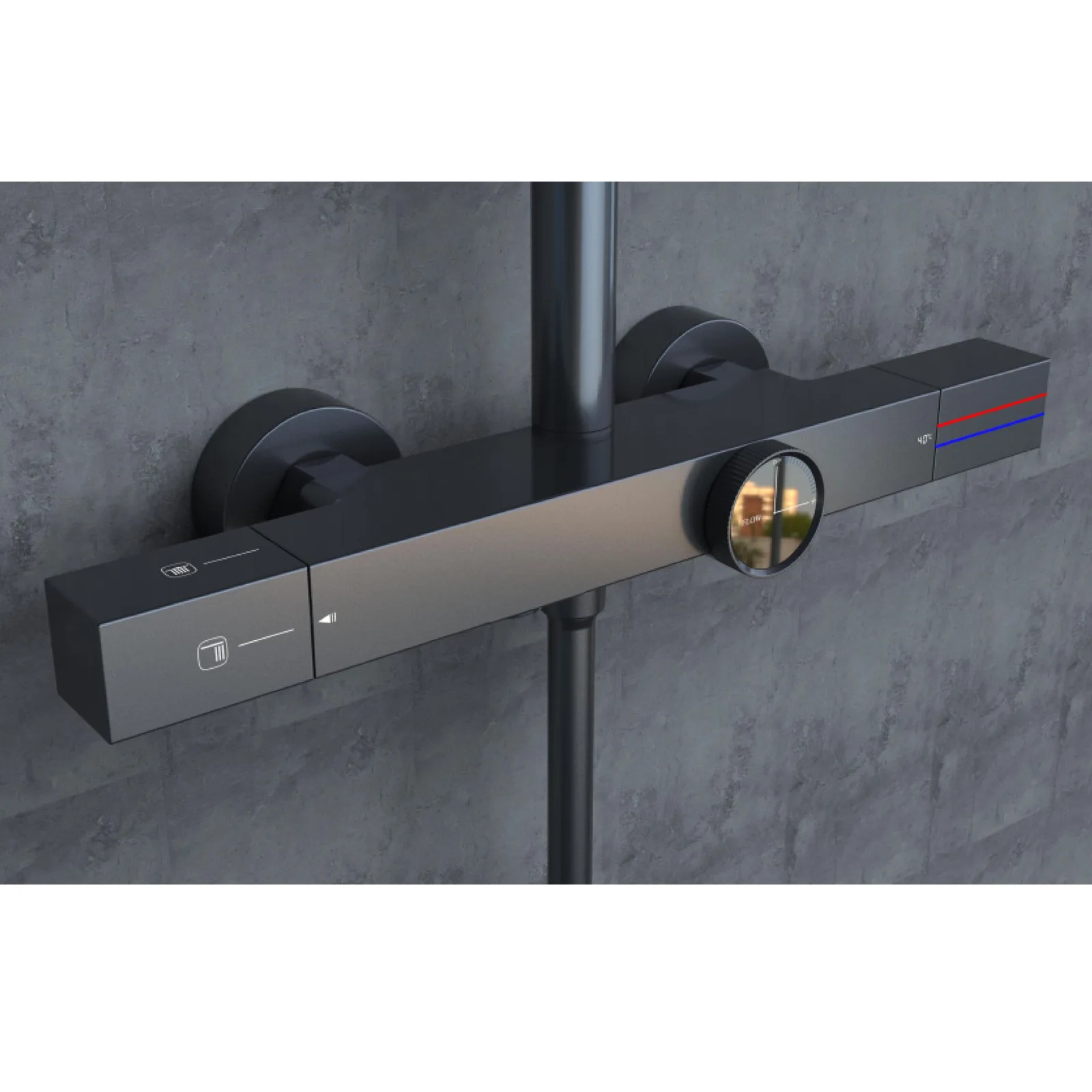 Household Bathroom Constant Temperature Three-function Bathroom Surface Shower Black Wall Shower Set
