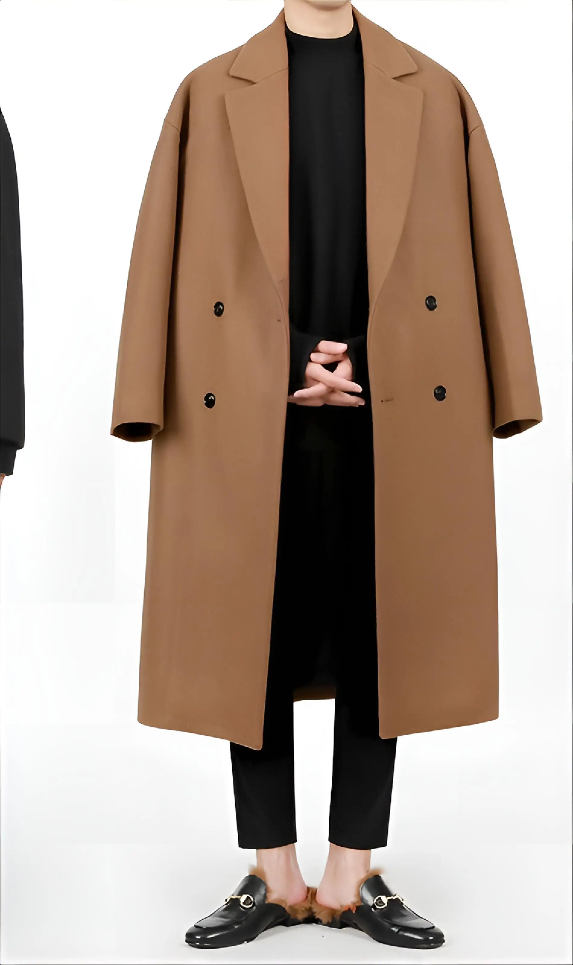 

Wool Blend Coat Men'S Clothes Mans Printed Impressed Stamped Imprinted Embossed Marked Labeled Tagged Ticketed Branded Neutral