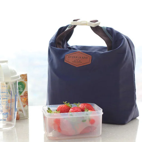 

Nylon Lunch Bag Insulated Cooler Thermal-Insulation Aluminum Foil Lightweight Portable Zipper Closure Picnic Lunch Pouch
