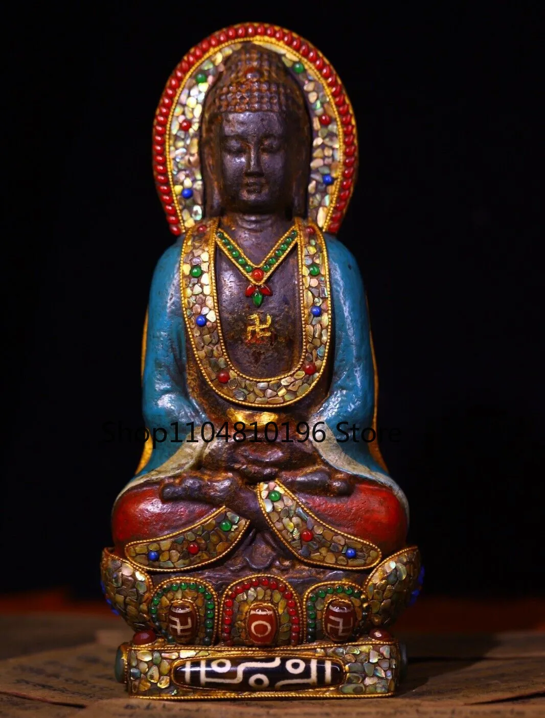 Old Tibet Buddhism Temple meteorite Cundhi Bodhisattva Cundi Buddha Statue TQA
