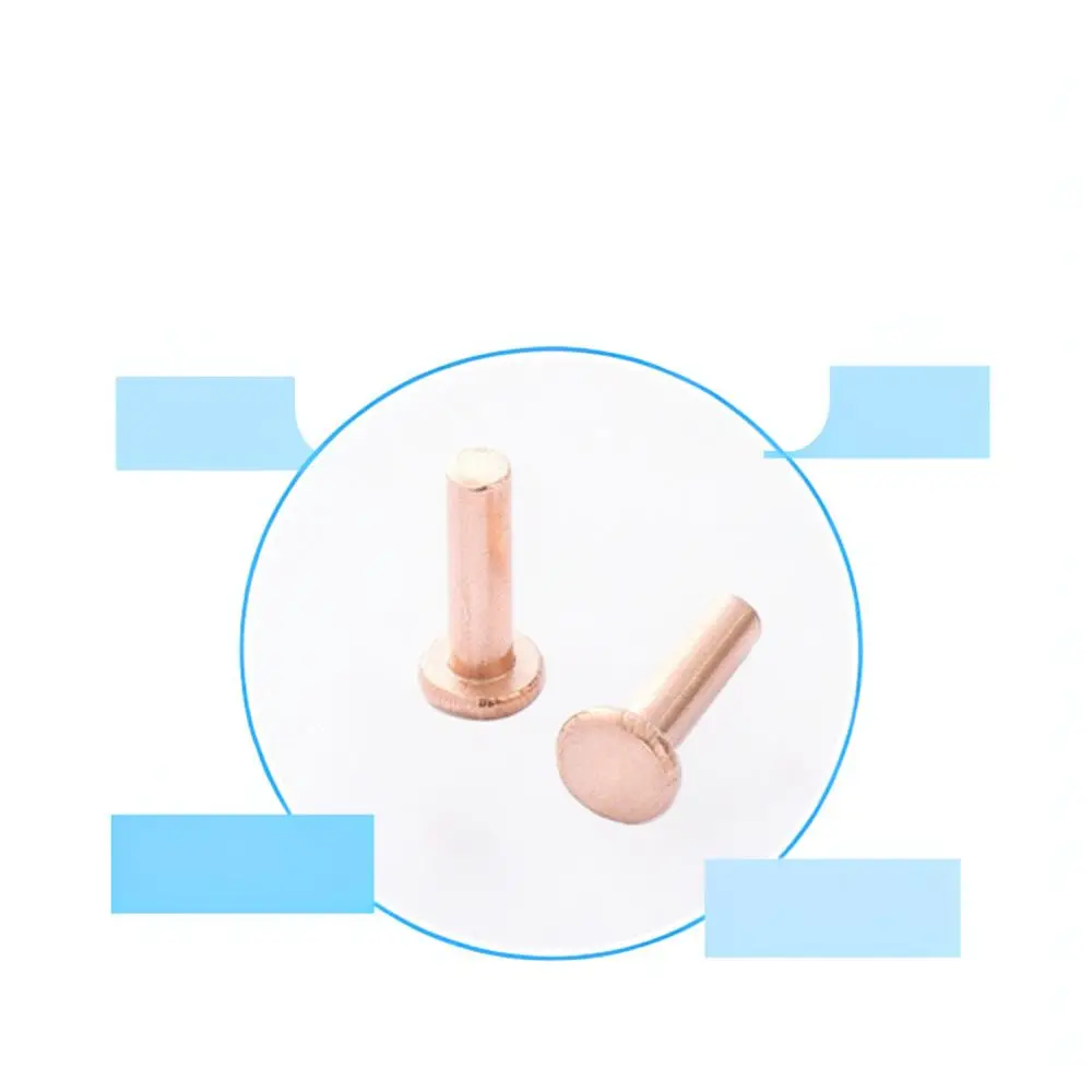Sturdy Solid Copper Rivets Flat Head GB109 Polished Hardware Pins For Wenzhou Xinyang Metal Plate Connecting Supplies