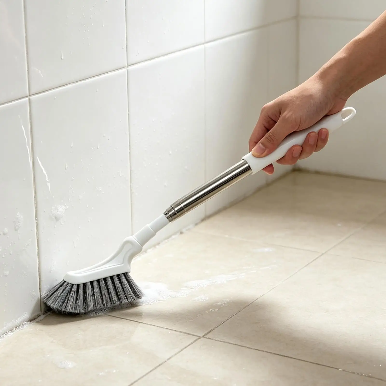 Long Handle Floor Scrub Brush Tile Sweeping Scrubber for Indoor Outdoor Kitchen Shower Bathroom Deck Patio Balcony Garage
