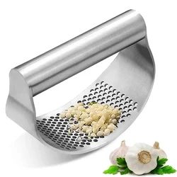 Multi-function Manual Garlic Press Stainless Steel Garlic Presse Curved Garlic Grinding Slicer Chopper Home Cooking Gadgets Tool